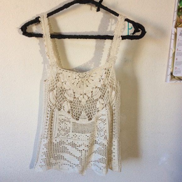 Vintage Art Deco Crochet Knit Blouse Vine Leaves - Picture 4 of 9